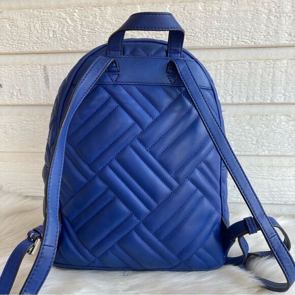 MICHAEL KORS Royal Blue Backpack Shoulder Bag Sheila Jet Set Jaycee Cooper Quilt - Picture 8 of 11